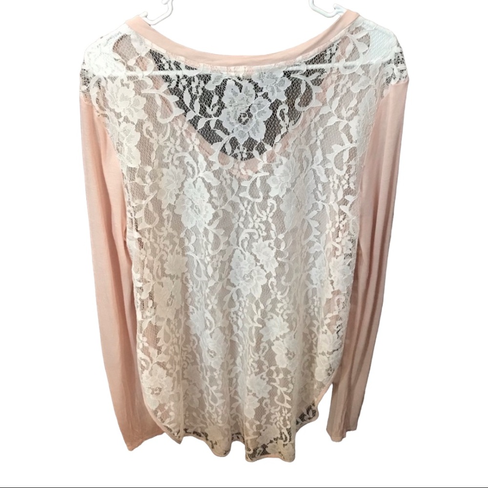 Cloth by RDI laced back top, pure blush